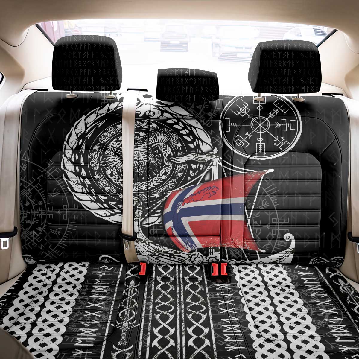 Viking Norway Back Car Seat Cover Norwegian Viking Ship