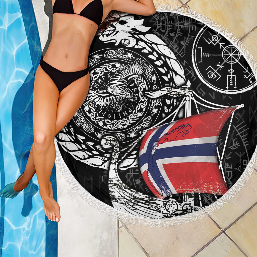 Viking Norway Beach Blanket Norwegian Viking Ship