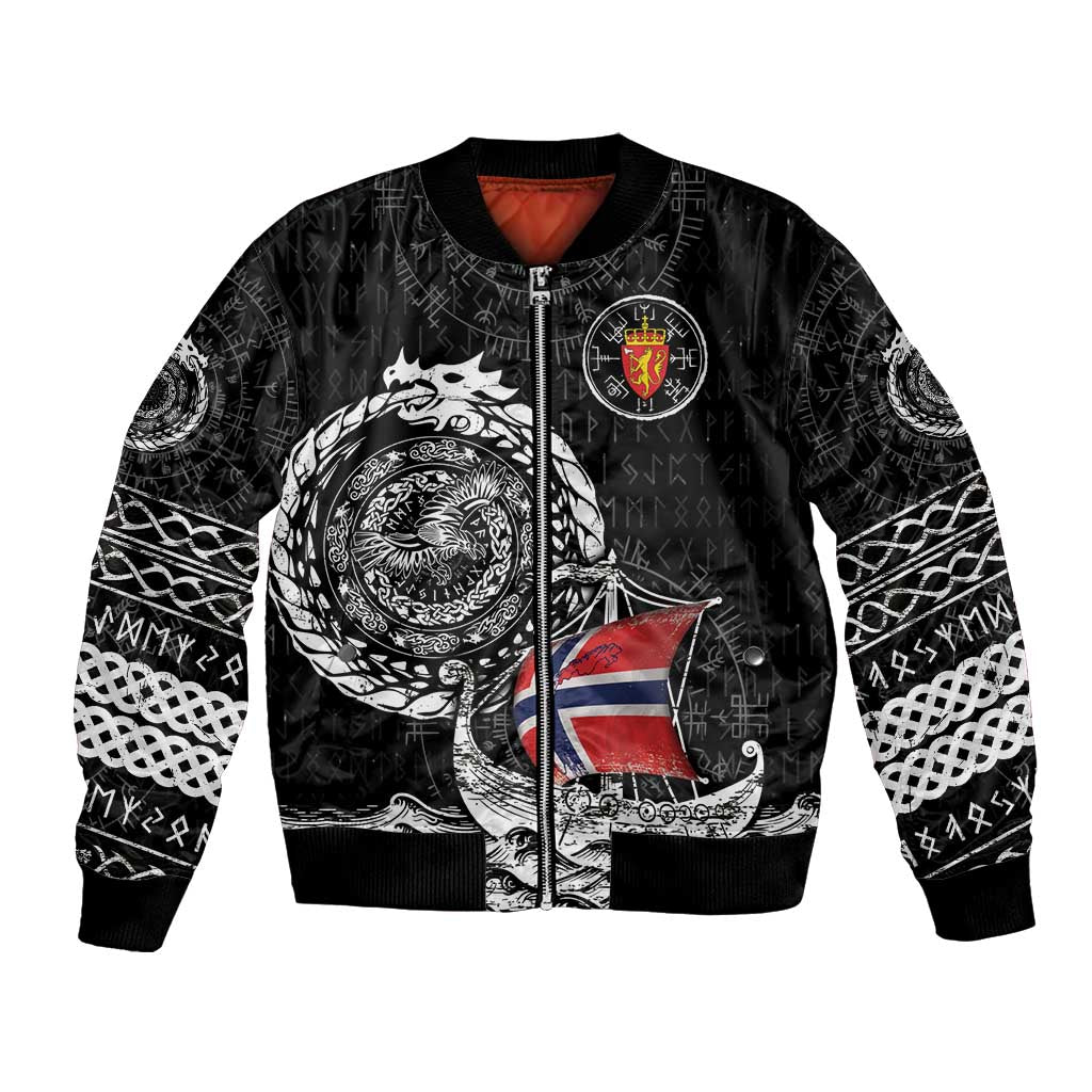 Personalized Viking Norway Bomber Jacket Norwegian Viking Ship