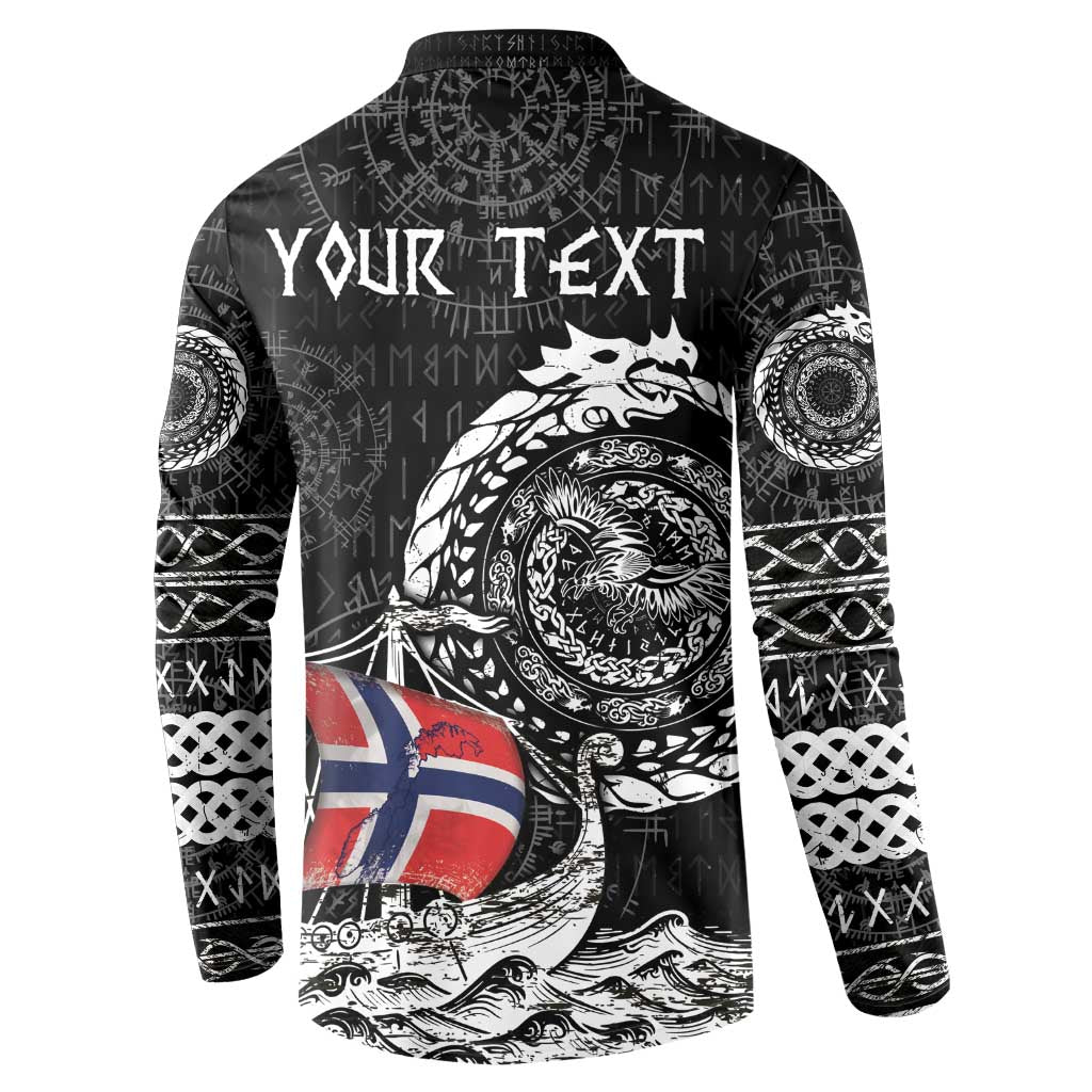 Personalized Viking Norway Button Sweatshirt Norwegian Viking Ship