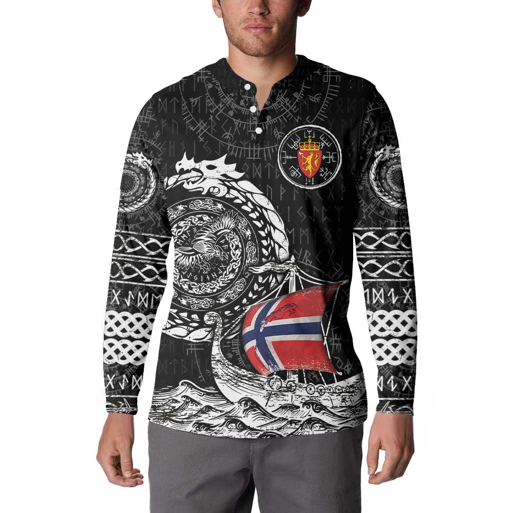 Personalized Viking Norway Button Sweatshirt Norwegian Viking Ship