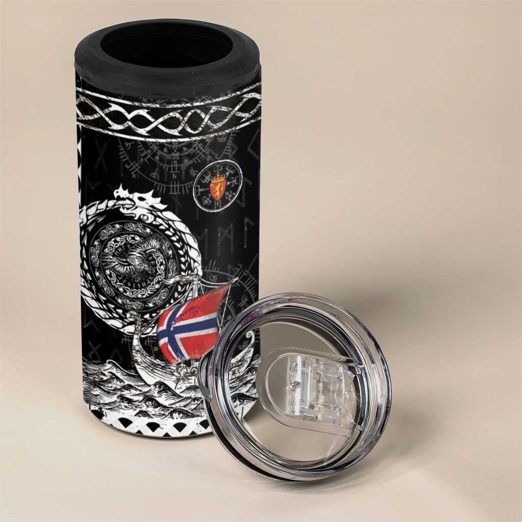 Personalized Viking Norway 4 in 1 Can Cooler Tumbler Norwegian Viking Ship