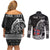 Personalized Viking Norway Couples Matching Off Shoulder Short Dress and Long Sleeve Button Shirt Norwegian Viking Ship
