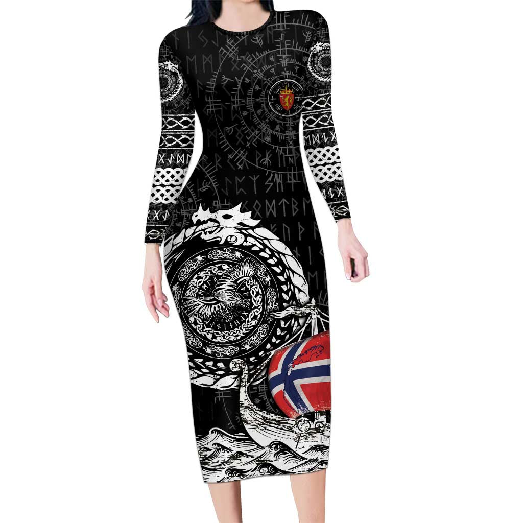 Personalized Viking Norway Family Matching Long Sleeve Bodycon Dress and Hawaiian Shirt Norwegian Viking Ship