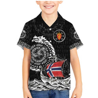 Personalized Viking Norway Family Matching Mermaid Dress and Hawaiian Shirt Norwegian Viking Ship