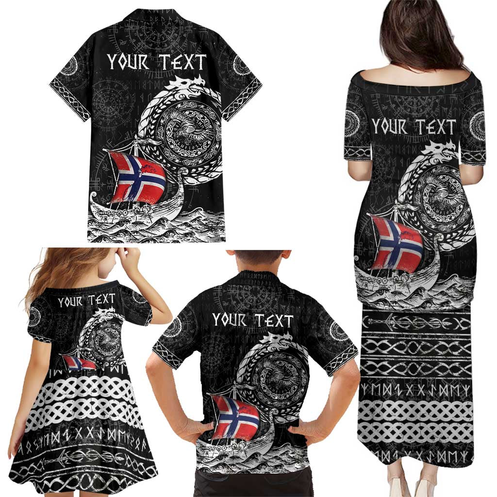 Personalized Viking Norway Family Matching Puletasi and Hawaiian Shirt Norwegian Viking Ship