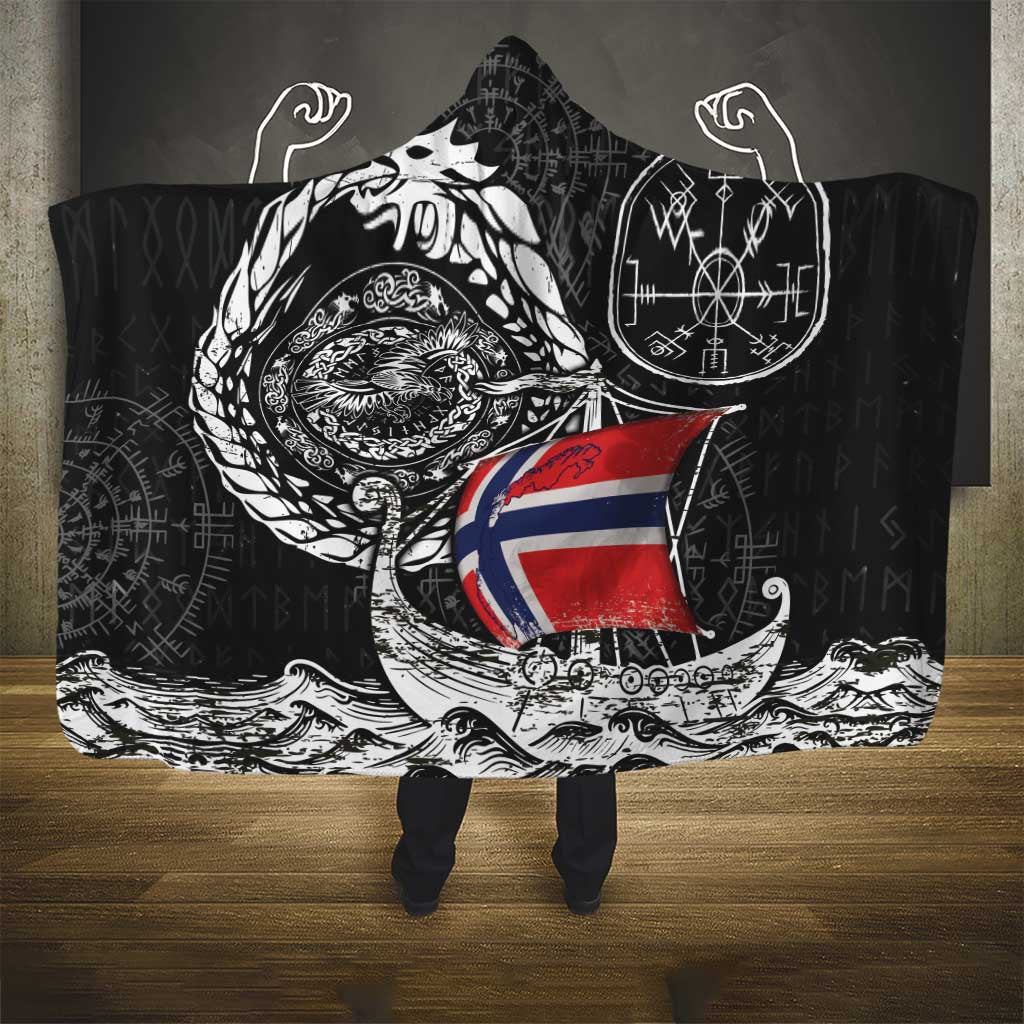 Viking Norway Hooded Blanket Norwegian Viking Ship