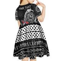 Personalized Viking Norway Kid Short Sleeve Dress Norwegian Viking Ship
