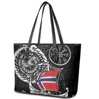Viking Norway Leather Tote Bag Norwegian Viking Ship