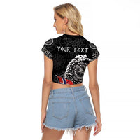 Personalized Viking Norway Raglan Cropped T Shirt Norwegian Viking Ship