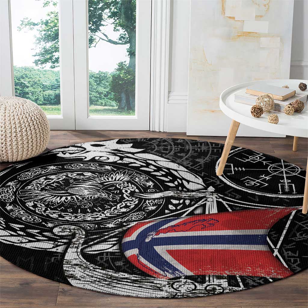 Viking Norway Round Carpet Norwegian Viking Ship