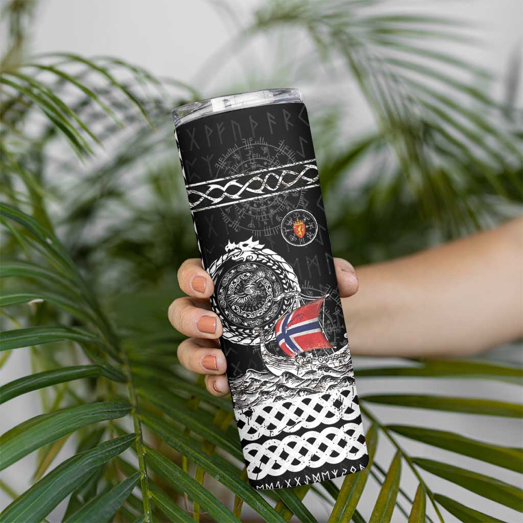 Personalized Viking Norway Skinny Tumbler Norwegian Viking Ship