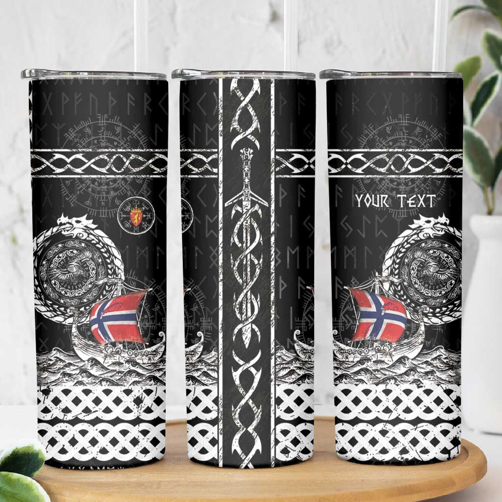 Personalized Viking Norway Skinny Tumbler Norwegian Viking Ship