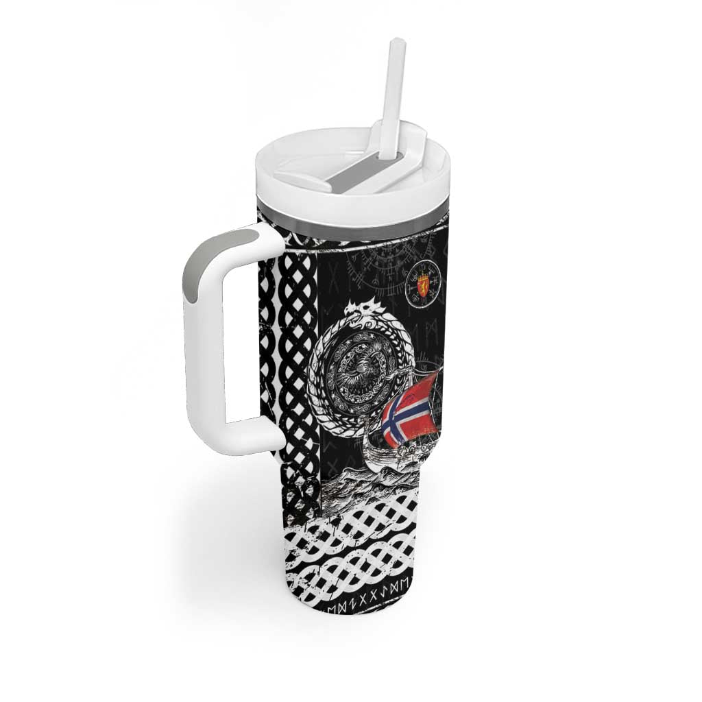 Personalized Viking Norway Tumbler With Handle Norwegian Viking Ship