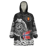 Personalized Viking Norway Wearable Blanket Hoodie Norwegian Viking Ship
