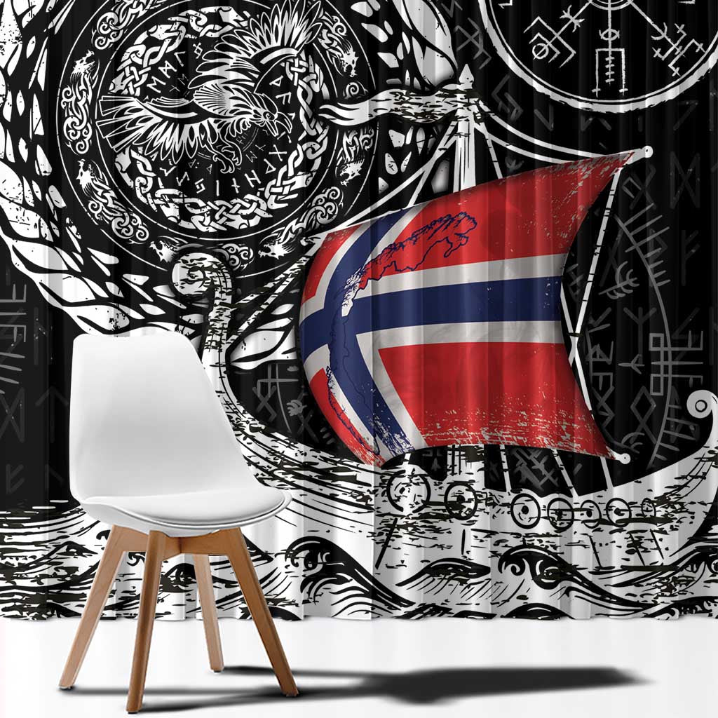 Viking Norway Window Curtain Norwegian Viking Ship
