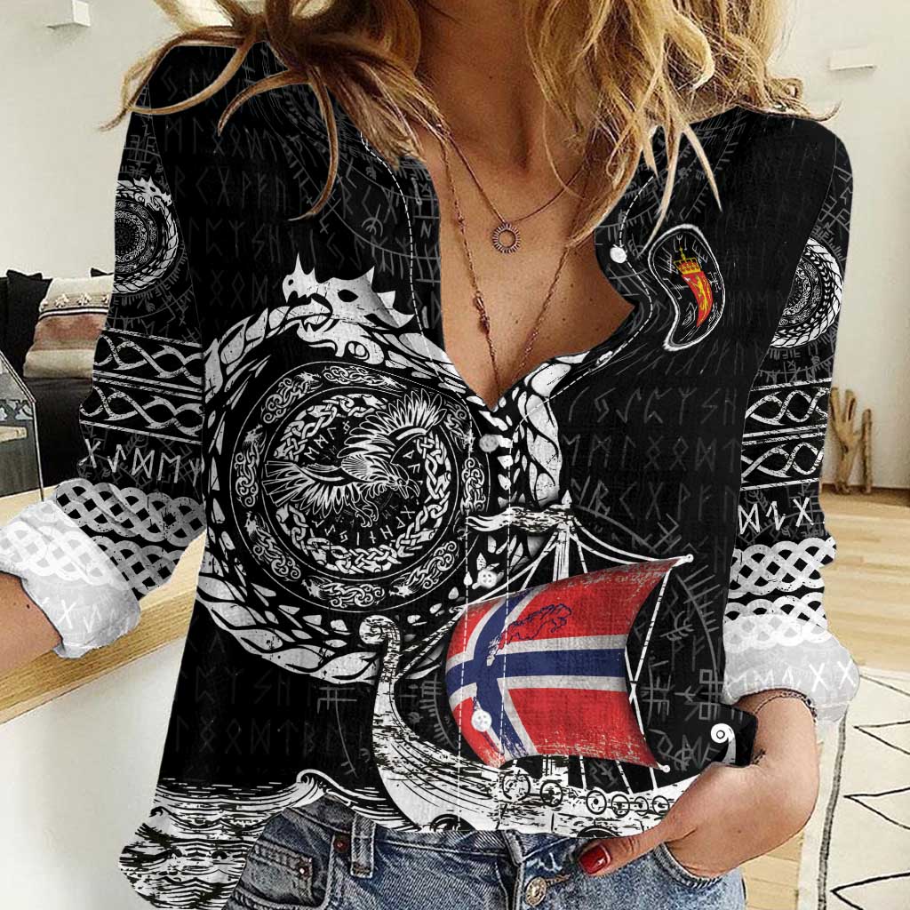 Personalized Viking Norway Women Casual Shirt Norwegian Viking Ship
