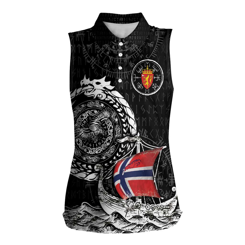 Personalized Viking Norway Women Sleeveless Polo Shirt Norwegian Viking Ship