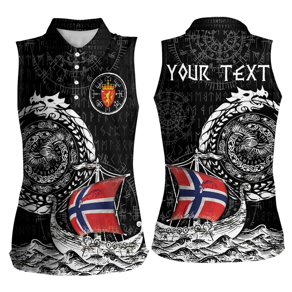Personalized Viking Norway Women Sleeveless Polo Shirt Norwegian Viking Ship