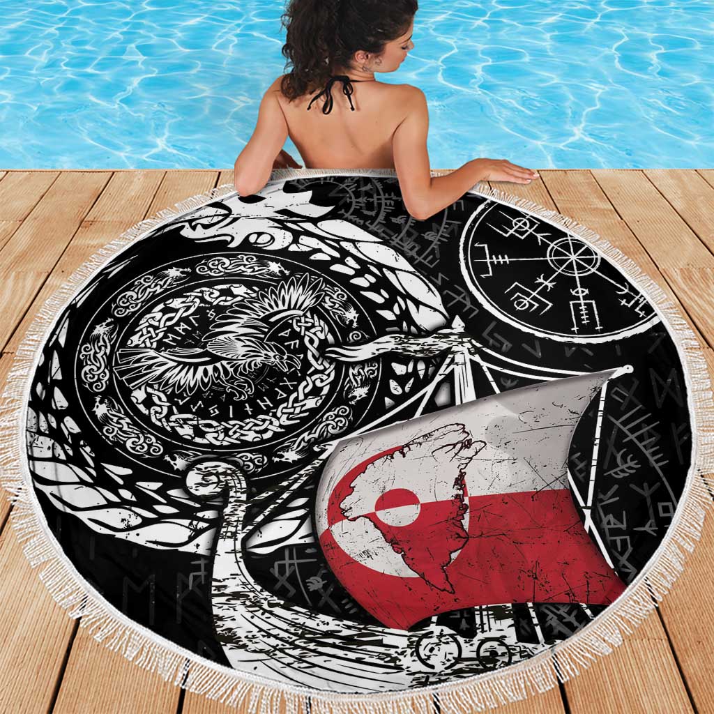 Viking Greenland Beach Blanket Greenlander Viking Ship