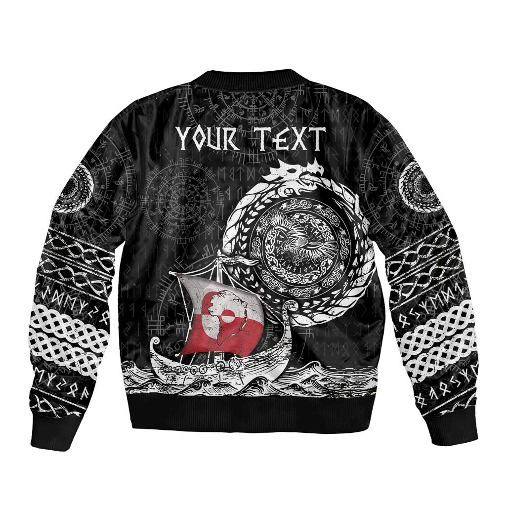 Personalized Viking Greenland Bomber Jacket Greenlander Viking Ship