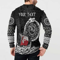 Personalized Viking Greenland Button Sweatshirt Greenlander Viking Ship