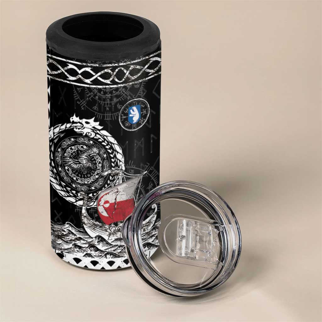 Personalized Viking Greenland 4 in 1 Can Cooler Tumbler Greenlander Viking Ship