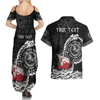 Personalized Viking Greenland Couples Matching Summer Maxi Dress and Hawaiian Shirt Greenlander Viking Ship