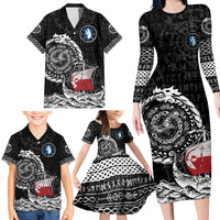 Personalized Viking Greenland Family Matching Long Sleeve Bodycon Dress and Hawaiian Shirt Greenlander Viking Ship