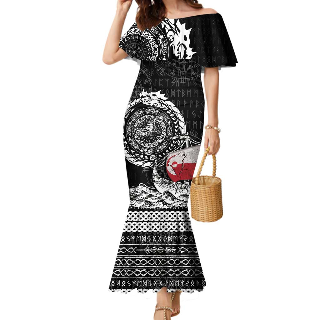Personalized Viking Greenland Family Matching Mermaid Dress and Hawaiian Shirt Greenlander Viking Ship