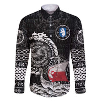Personalized Viking Greenland Family Matching Off Shoulder Maxi Dress and Hawaiian Shirt Greenlander Viking Ship