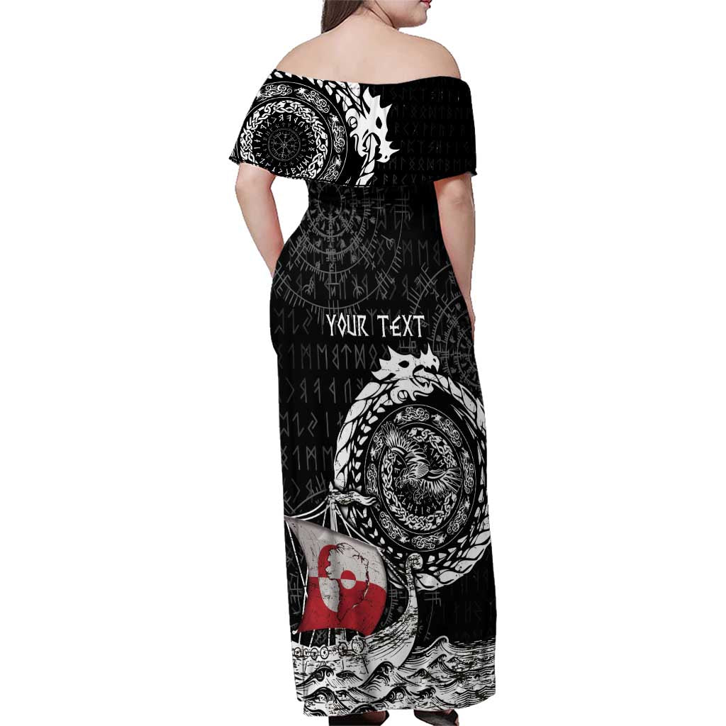 Personalized Viking Greenland Family Matching Off Shoulder Maxi Dress and Hawaiian Shirt Greenlander Viking Ship