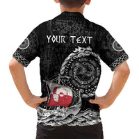 Personalized Viking Greenland Family Matching Off Shoulder Short Dress and Hawaiian Shirt Greenlander Viking Ship