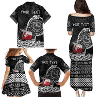 Personalized Viking Greenland Family Matching Puletasi and Hawaiian Shirt Greenlander Viking Ship