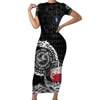 Personalized Viking Greenland Family Matching Short Sleeve Bodycon Dress and Hawaiian Shirt Greenlander Viking Ship