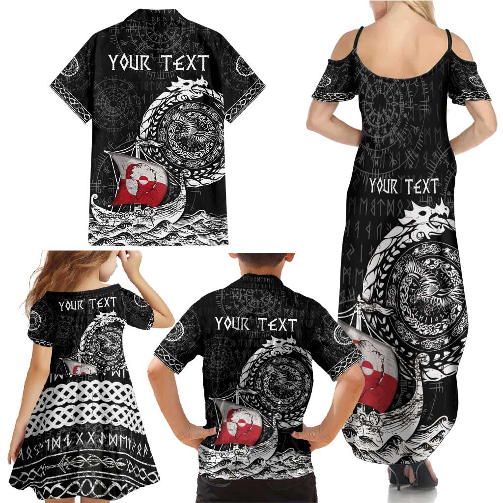 Personalized Viking Greenland Family Matching Summer Maxi Dress and Hawaiian Shirt Greenlander Viking Ship