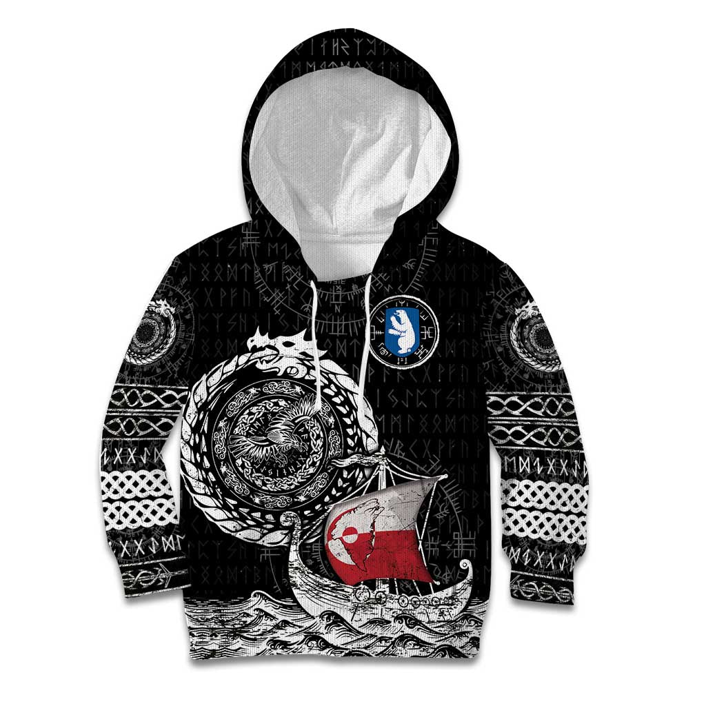 Personalized Viking Greenland Kid Hoodie Greenlander Viking Ship