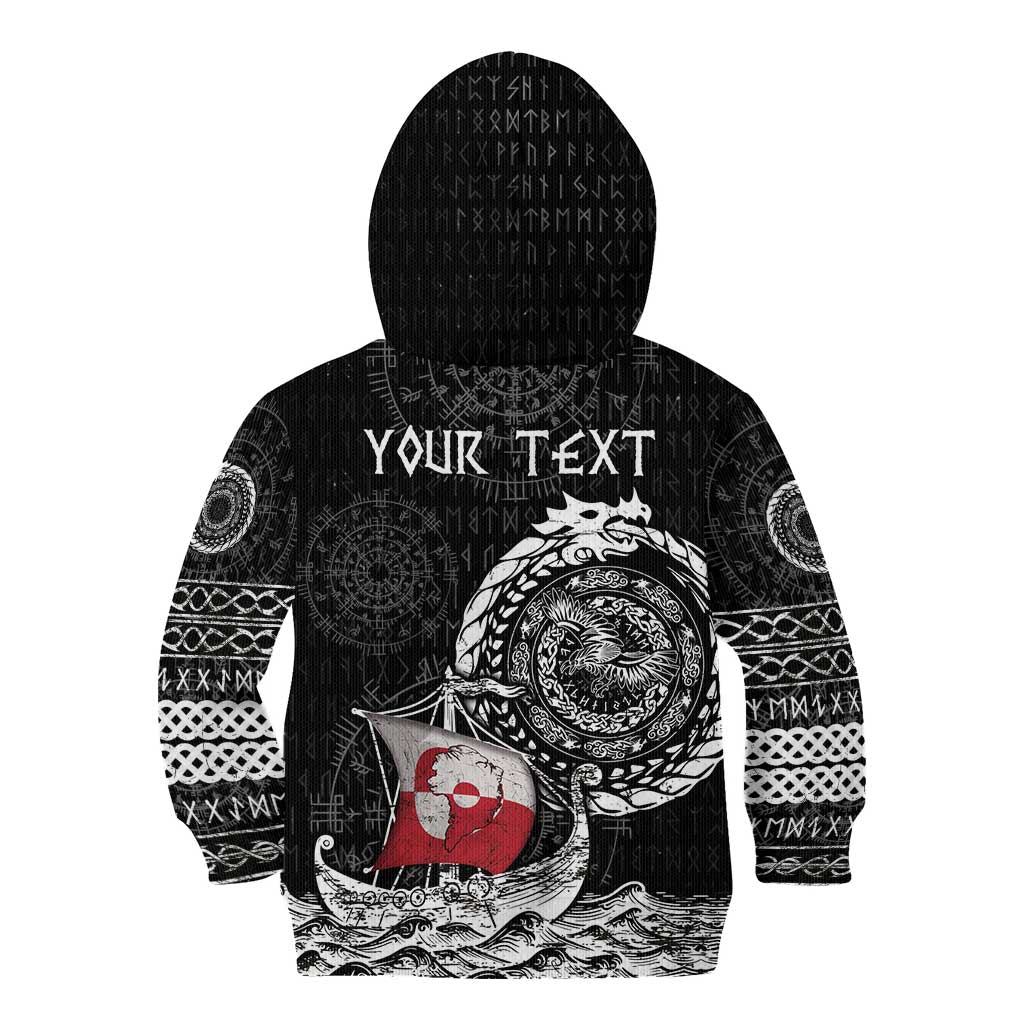 Personalized Viking Greenland Kid Hoodie Greenlander Viking Ship