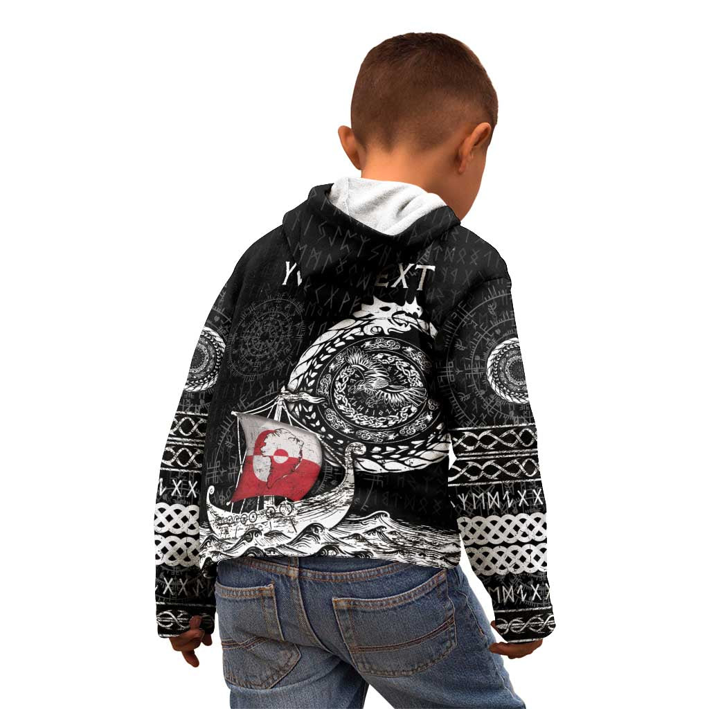 Personalized Viking Greenland Kid Hoodie Greenlander Viking Ship