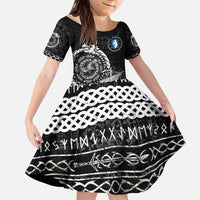 Personalized Viking Greenland Kid Short Sleeve Dress Greenlander Viking Ship