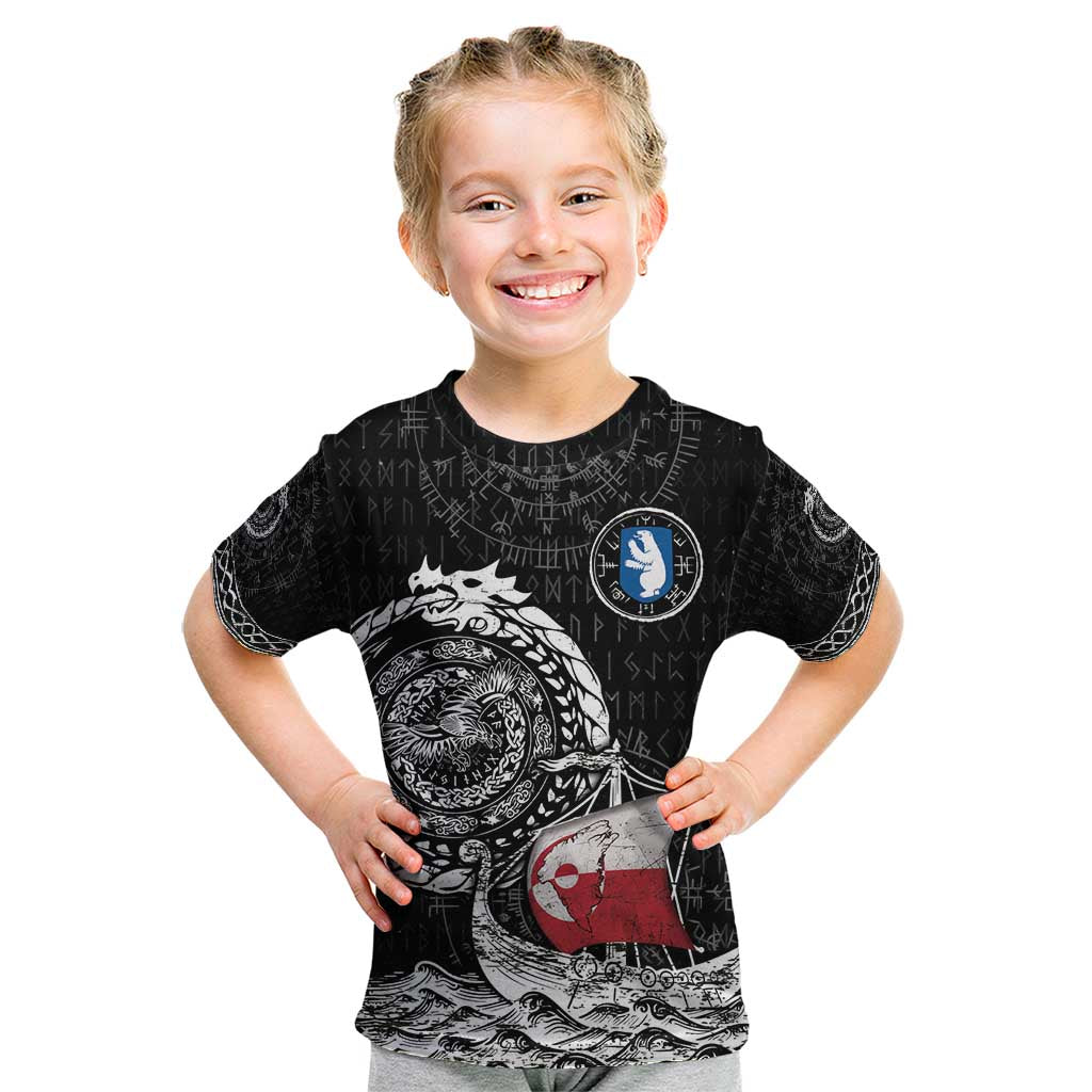 Personalized Viking Greenland Kid T Shirt Greenlander Viking Ship