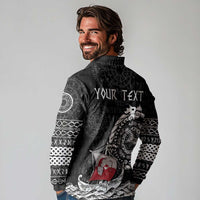 Personalized Viking Greenland Long Sleeve Polo Shirt Greenlander Viking Ship