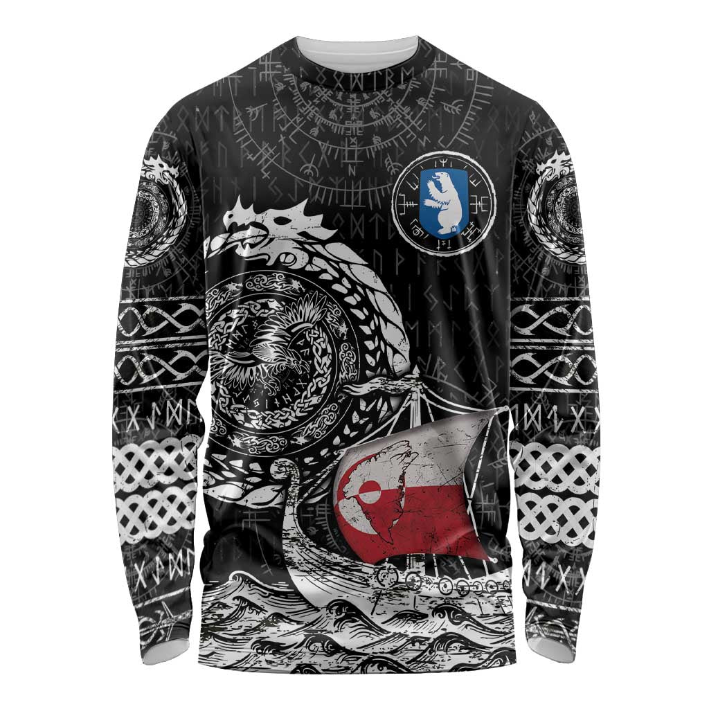 Personalized Viking Greenland Long Sleeve Shirt Greenlander Viking Ship
