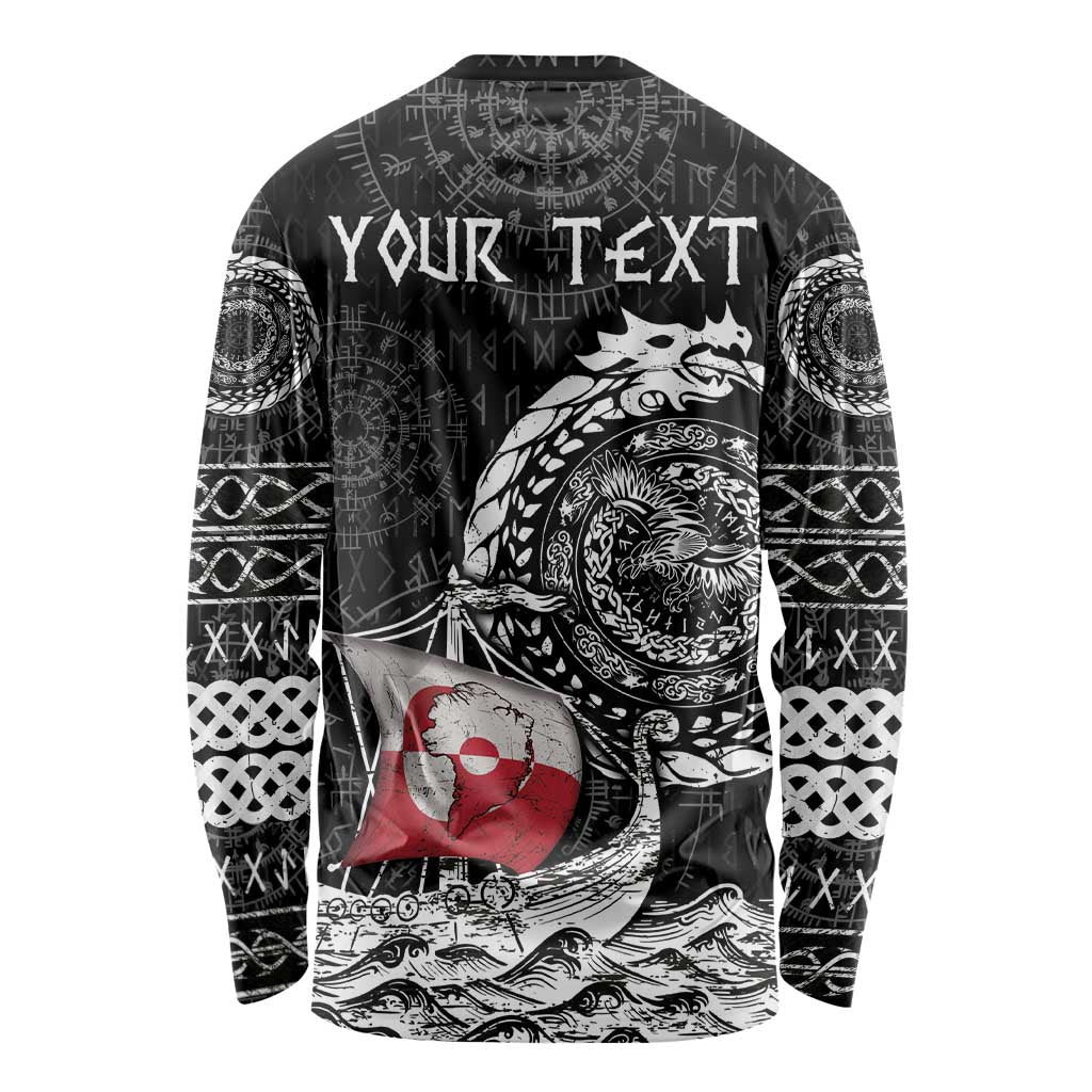 Personalized Viking Greenland Long Sleeve Shirt Greenlander Viking Ship
