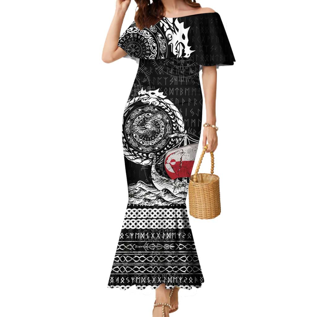 Personalized Viking Greenland Mermaid Dress Greenlander Viking Ship