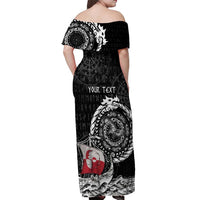 Personalized Viking Greenland Off Shoulder Maxi Dress Greenlander Viking Ship