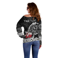 Personalized Viking Greenland Off Shoulder Sweater Greenlander Viking Ship