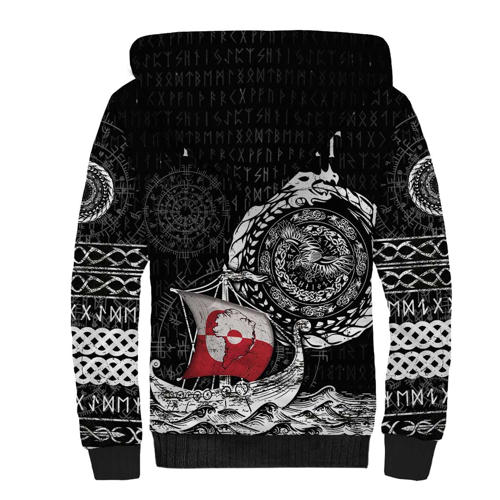 Personalized Viking Greenland Sherpa Hoodie Greenlander Viking Ship