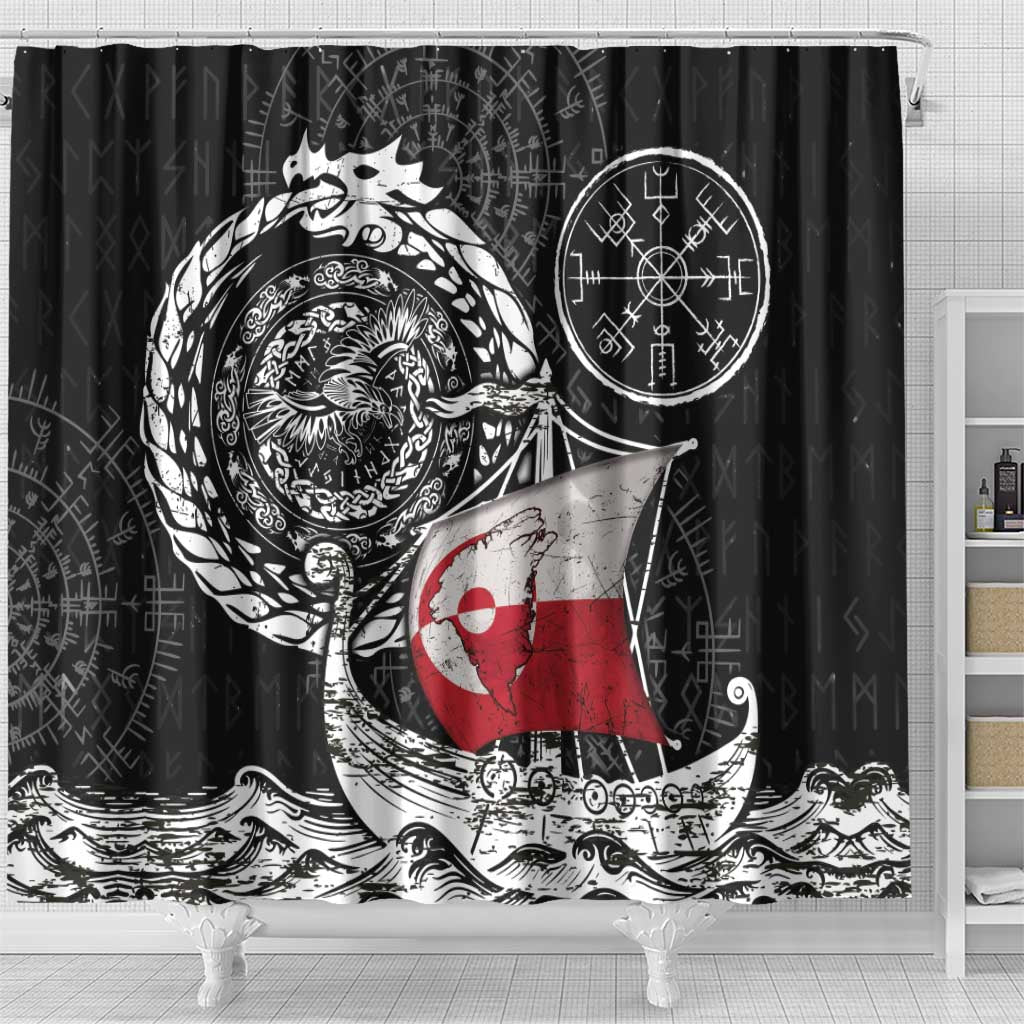 Viking Greenland Shower Curtain Greenlander Viking Ship