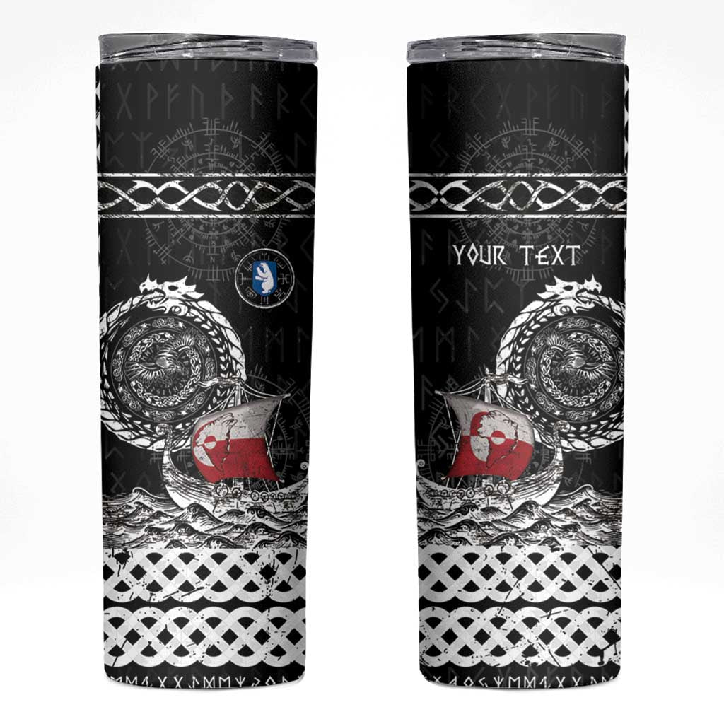 Personalized Viking Greenland Skinny Tumbler Greenlander Viking Ship